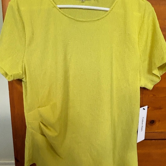 Calvin Klein Chartreuse Blouse - Picture 1 of 5